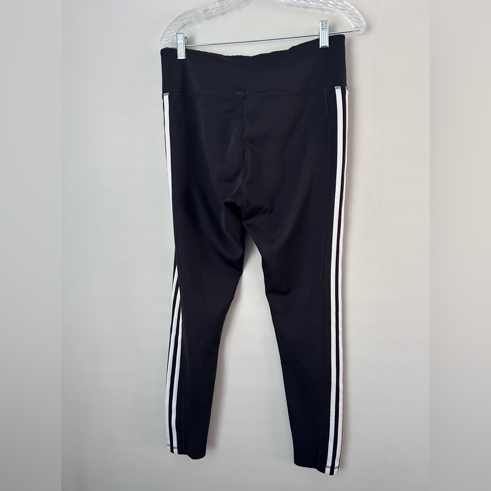 adidas Black Leggings with White Stripes - Picture 3 of 8